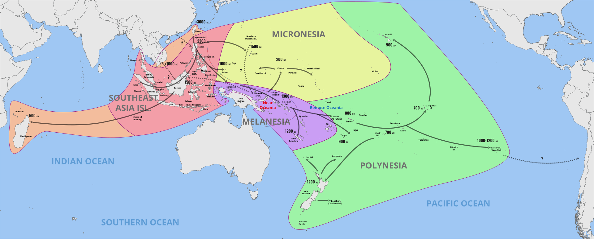 خارطة التوسع الاسترونيزي بالسنوات
